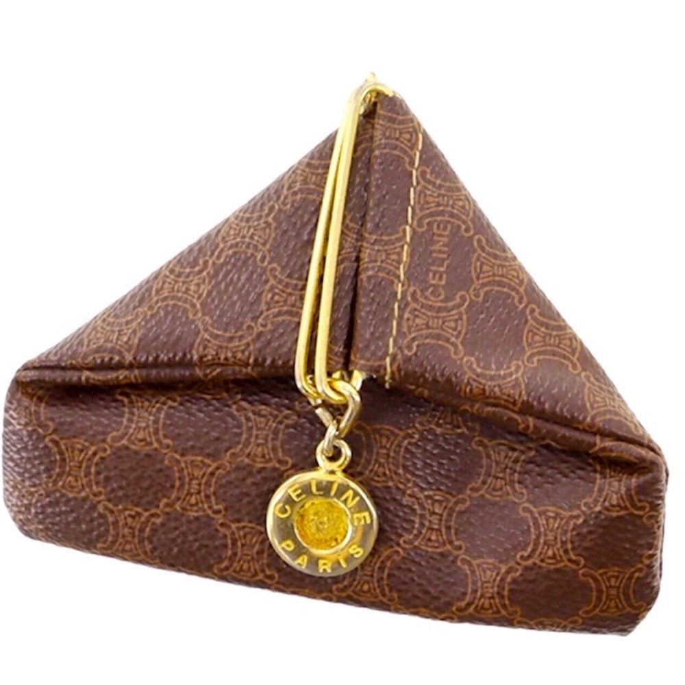 CELINE Macadam Small Pouch Coin Case
Brown PVC Leather Italy VINTAGE